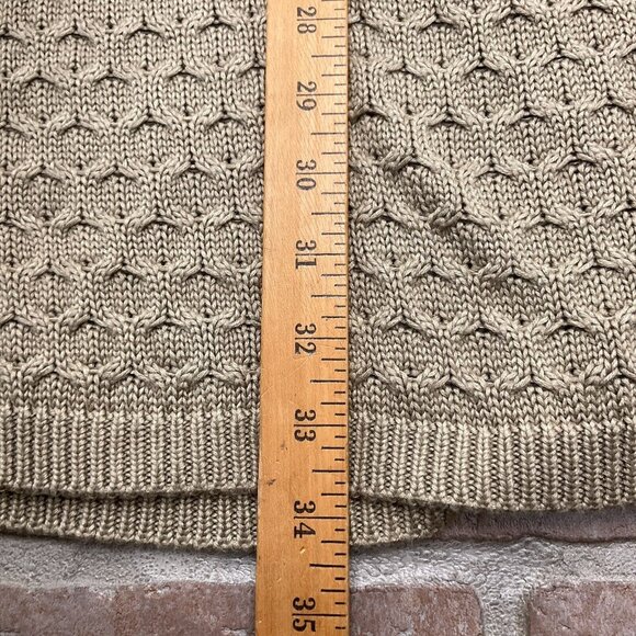 Calvin Klein Dress Women Small Light Brown Cowl Neck Buckle Acrylic Knit Sweater - Picture 9 of 11